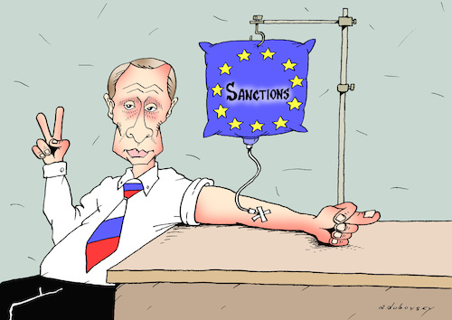 Cartoon: drip sanctions (medium) by Dubovsky Alexander tagged putin,war,ukraine,sanctions,europe