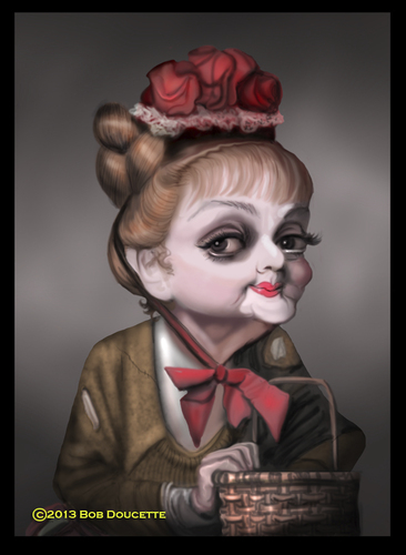 Cartoon: Angela Lansbury as Nellie Lovett (medium) by tobo tagged angela,lansbury,nellie,lovett,sweeney,todd