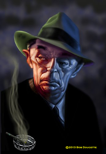 Cartoon: Robert Mitchum (medium) by tobo tagged caricature,mitchum