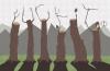 Cartoon: angry trees (small) by Holger Herrmann tagged baum,holz,abholzung,umweltzerstörung,fluchen,ressources,