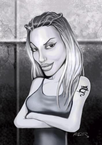 Cartoon: Angelina Jolie (medium) by Hellder Gonzales tagged angelina,jolie,angie