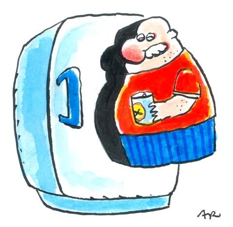 Cartoon: Magnet (medium) by ari tagged kühlschrank,magnet,mann,bier