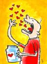 Cartoon: hearts (small) by ari tagged herz,heart,valentinstag,valentinesday,liebe,love,romantik,verliebt