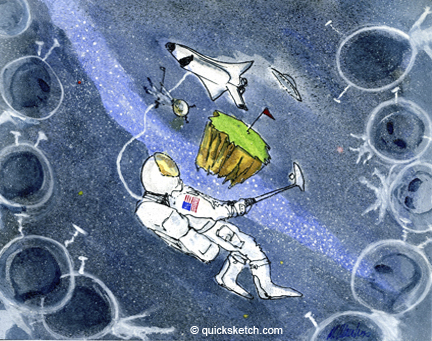 Cartoon: Space Golf (medium) by MartyMac tagged space,aliens,astronaut,golf