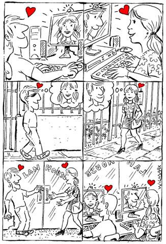 Cartoon: Amor virtual (medium) by Wilmarx tagged virtual,love,computer