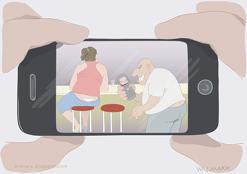 Cartoon: Brave New World a ecstasy digit (medium) by Wilmarx tagged behavior,technology