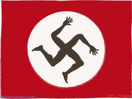 Cartoon: Flag of Nazism humanized version (medium) by Wilmarx tagged flag,nazi