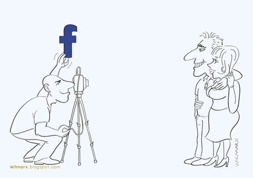 Cartoon: Look at the Facebook (medium) by Wilmarx tagged behavior,facebook