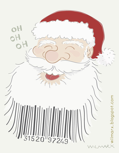 Cartoon: Santa is coming. Get ready (medium) by Wilmarx tagged barcode,christmas,claus,santa