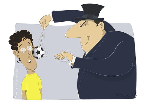 Cartoon: Soccer or hypnotismbol (medium) by Wilmarx tagged soccer,hypnotism,money