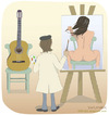 Cartoon: Body guitar (small) by Wilmarx tagged graphic painter women music