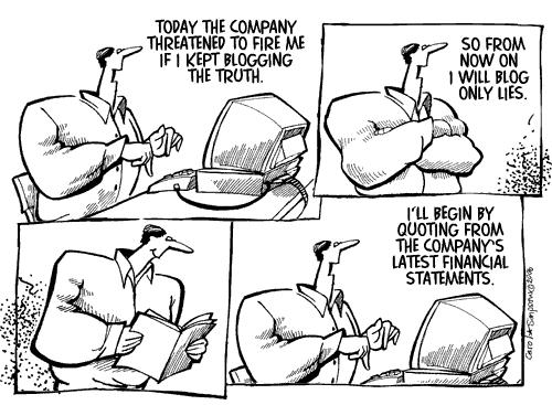 Cartoon: Blogging Lies (medium) by carol-simpson tagged blogs,truth,corporate,lies,business