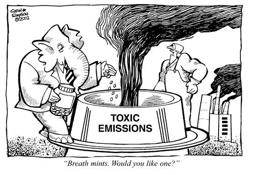 Cartoon: Breath Mints (medium) by carol-simpson tagged emissions,toxic,republicans,pollution