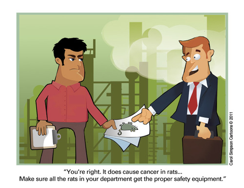 Cartoon: Cancer in Rats (medium) by carol-simpson tagged labor,cancer,poison,safety,rats,industry,toxic,unions