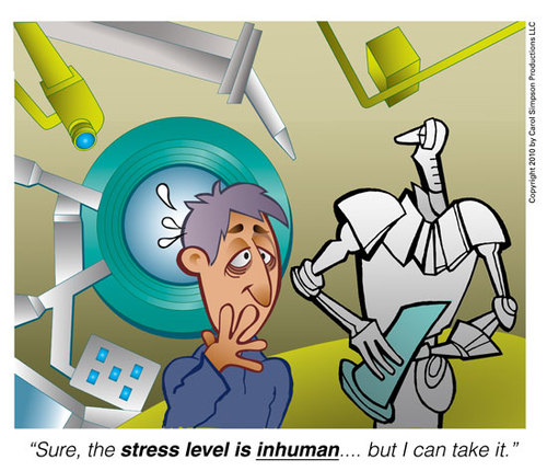 Cartoon: The human factor (medium) by carol-simpson tagged work,stress,robots