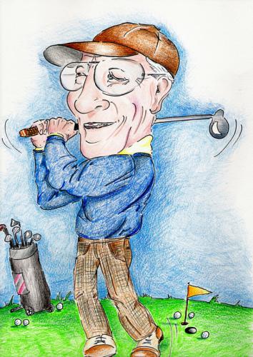 Cartoon: Der alte Golfspieler (medium) by veronikake tagged golf,karikatur,greis