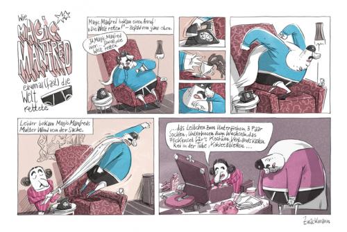 Cartoon: Magic Manfred (medium) by Zwackmann tagged magic,manfred,manni,comic,superheld,mutter,sohn,muttersöhnchen