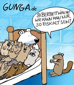 Cartoon: Biberbettwäsche (medium) by Gunga tagged biberbettwäsche