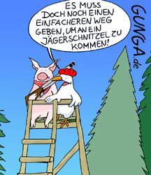 Cartoon: Jägerschnitzel (medium) by Gunga tagged jägerschnitzel