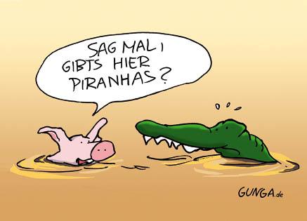 Cartoon: Piranhas (medium) by Gunga tagged piranhas