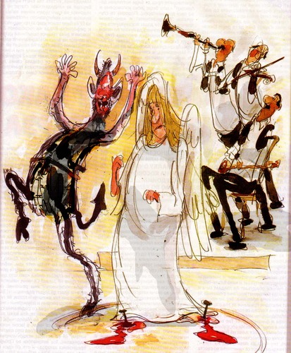 Cartoon: devil game (medium) by Miro tagged devil,game