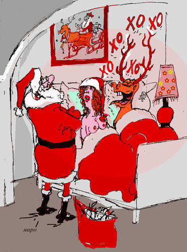 Cartoon: ho ho ho (medium) by Miro tagged santa,claus,ho