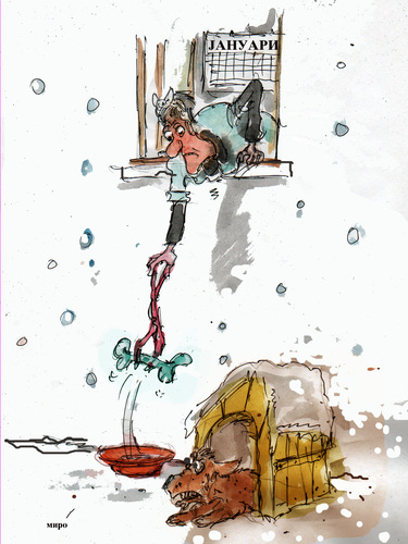 Cartoon: january (medium) by Miro tagged janury