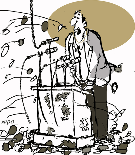 Cartoon: Speaker (medium) by Miro tagged speaker
