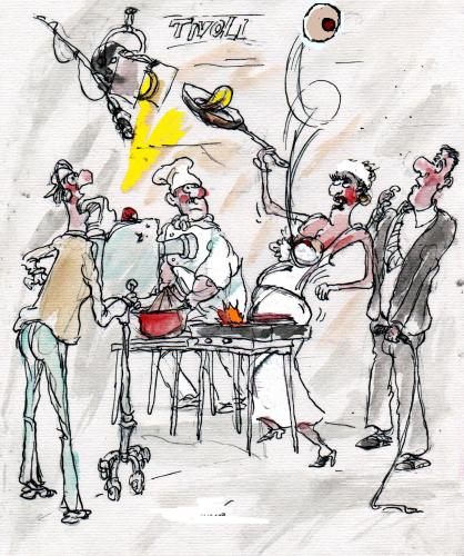 Cartoon: Tv kitchen (medium) by Miro tagged tv,kitchen