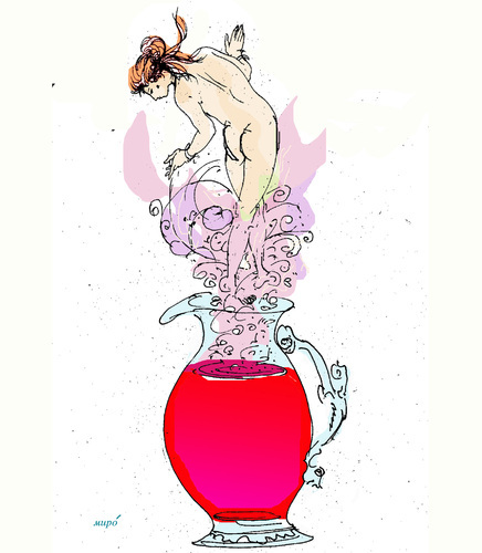 Cartoon: wine (medium) by Miro tagged wine