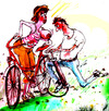 Cartoon: Pedal power (small) by Miro tagged na,coment
