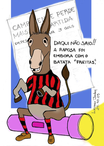 Cartoon: Deu Burro (medium) by LucianoJordan tagged mascote,cartoon,futebol
