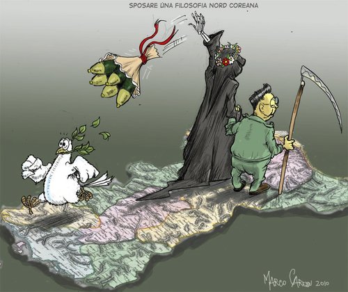 Cartoon: North Korea (medium) by MarcoCar tagged war