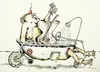 Cartoon: Forscher (small) by arnold tagged badewanne,wasser,humor,surreal,seefahrt,musik,kultur,lernen,lachen