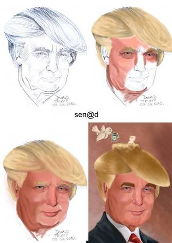 Cartoon: Donald Trump (medium) by Senad tagged donald,trump,senad,nadarevic,bosnia,bosna,karikatura,cartoon