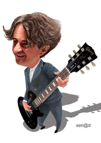 Cartoon: Goran Bregovic (medium) by Senad tagged karikatura,bosna,bosnia,nadarevic,senad,bregovic,goran,bijelo,dugme