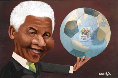 Cartoon: Nelson Mandela (medium) by Senad tagged nelson,mandela,senad,nadarevic,bsnia,bosna,karikatura