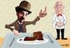 Cartoon: charlie chaplin in restaurant (small) by Senad tagged senad,nadarevic,bosnia,bosna,karikatura,charlie,chaplin