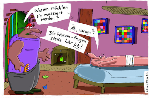 Cartoon: Barscher Tonfall (medium) by Leichnam tagged barsch,tonfall,leichnamcartoon,massage,warum