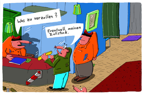 Cartoon: Beamter (medium) by Leichnam tagged beamter,zoll,zollstock,eventuell,leichnam,leichnamcartoon