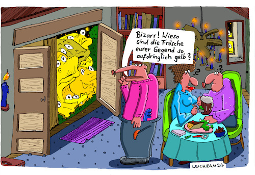 Cartoon: Bizarr (medium) by Leichnam tagged bizarr,frösche,gelb,leichnam,leichnamcartoon