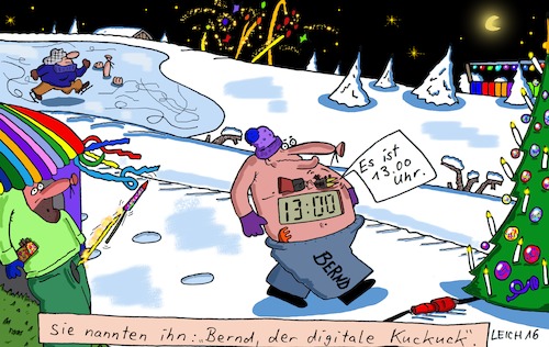 Cartoon: digital (medium) by Leichnam tagged digital,kuckuck,silvester,sie,nannten,ihn,bernd