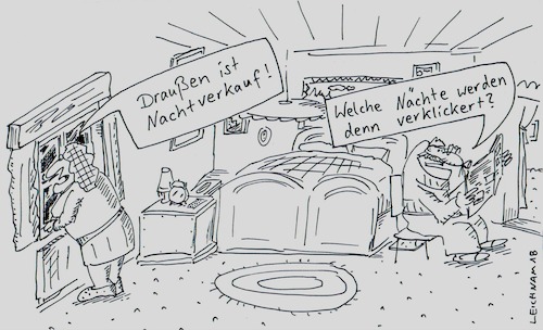 Cartoon: Draußen (medium) by Leichnam tagged draußen,nachtverkauf,schlafzimmer,ehe,verklickern,nachgehakt,leichnam,leichnamcartoon