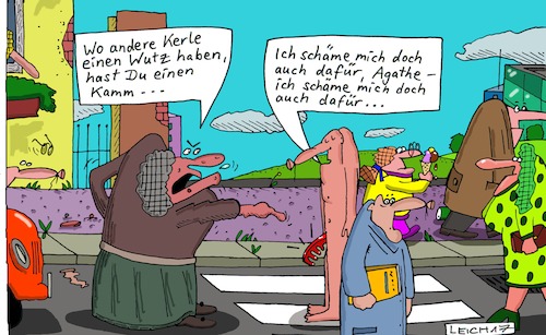 Cartoon: Ehe (medium) by Leichnam tagged ehe,wutz,kamm,agathe,scham,schämen