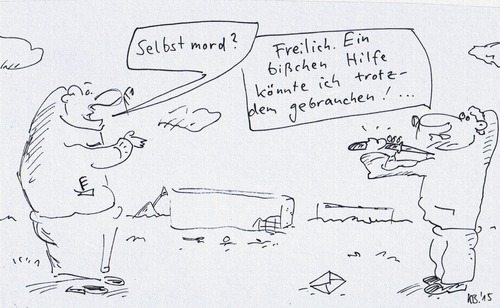 Cartoon: Frage (medium) by Leichnam tagged frage,selbstmord,suicid,hilfe,hilfestellung,dolch