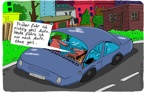 Cartoon: Früher (medium) by Leichnam tagged früher,automobil,leichnam,leichnamcartoon,geil,fahren