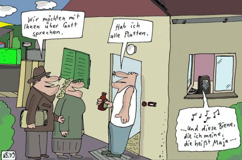 Cartoon: Gesprächsersuchen (medium) by Leichnam tagged zeugenjehovas,gespräch,gott