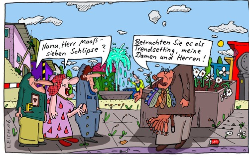 Cartoon: Herr Maaß (medium) by Leichnam tagged phallus,schniepel,pullermann,herren,und,damen,trendsetter,sieben,krawatten,schlipse,maaß,herr