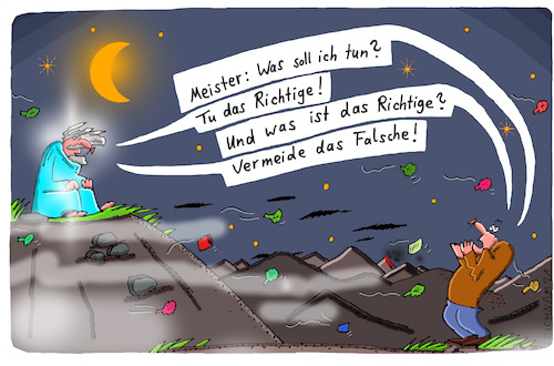 Cartoon: Im Gebirge (medium) by Leichnam tagged gebirge,meister,fragend,falsch,richtig,aussage,leichnam,leichnamcartoon
