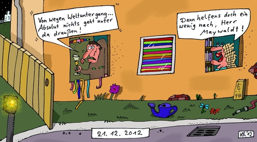 Cartoon: Maywaldt (medium) by Leichnam tagged maywaldt,weltuntergang,endzeit,mayakalender,nachhilfe,datum,2012,dezember